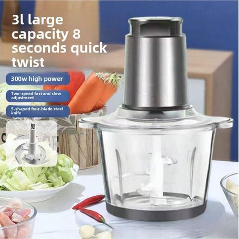 Hachoir à viande domestique, mixeur en acier inoxydable, coupe-viande hachée, coupe-légumes, hachoir à viande électrique multifonctionnel (1/5)