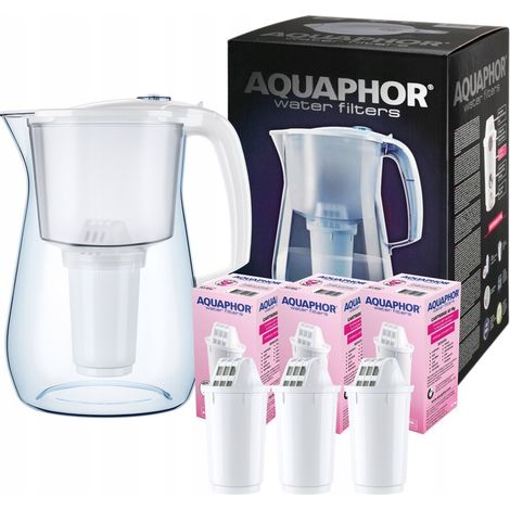 Aquaphor Provence Wasserfilterkanne 4,2 l (groß) + 3 A5 Magnesium-Filterkartuschen (1/5)