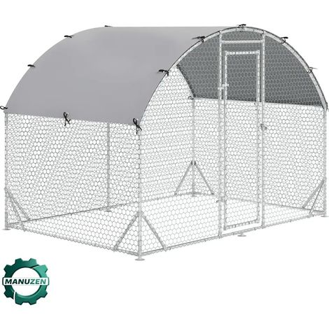Manuzen - Enclos extérieur pour chien ou poules 5,32 m² – toit anti-UV (1/4)