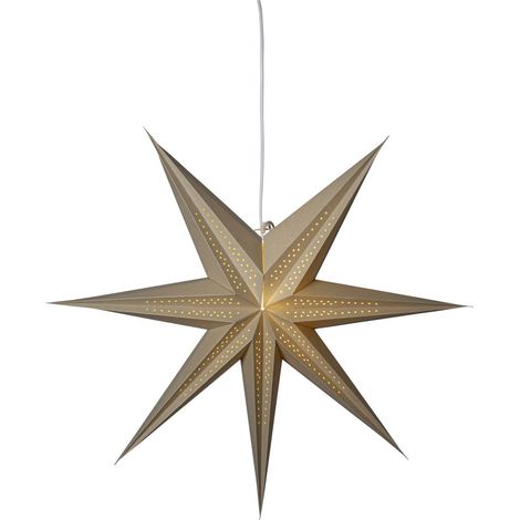 Star Trading Grande étoile en papier 'Point' beige, motif décoratif plié et perforé, 7 branches, Ø 60 cm
