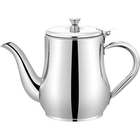 Théière de petite capacité en acier inoxydable(Argent, 18oz),7.3x10.5x6.9cm