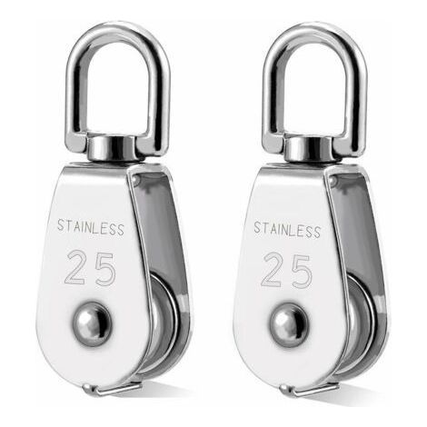 2 Pcs Poulie en Acier Inox 304 M25 Poulie de Levage Rouleau de Chargement (1/5)