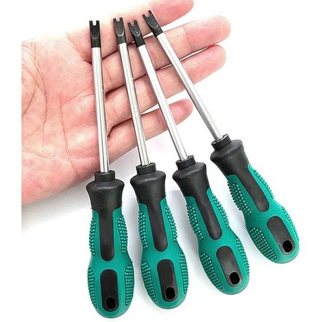 4 Pcs Tournevis Magnétique de Type-U, M1.7/M2.0/M2.3/M2.6 Jeu de Tournevis en Forme de U Acier au Chrome Vanadium + Tournevis à Fourche PP U Kit D'outils à Main Multifonction CRV (1/5)