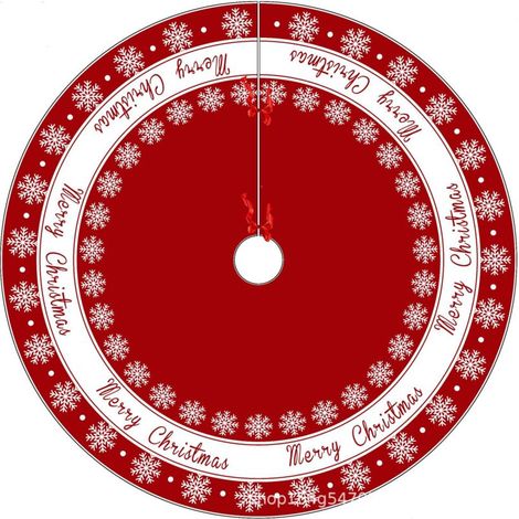 Jupe de sapin de Noël 90 cm – Tapis pique-nique décoratif flocons de neige, motif classique et élégant pour décoration de Noël