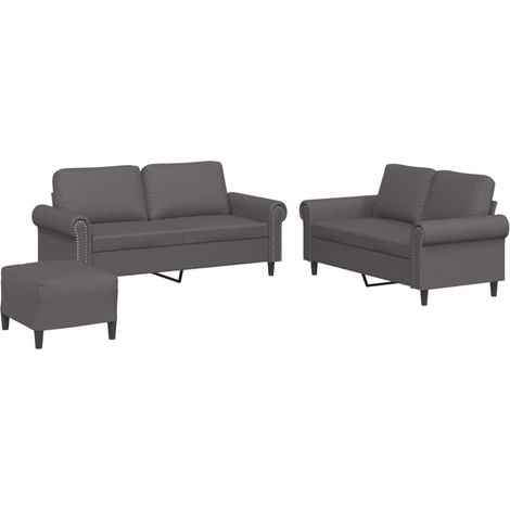 Maison Exclusive - Set di Divani 3 pz con Cuscini Grigio in Similpelle
