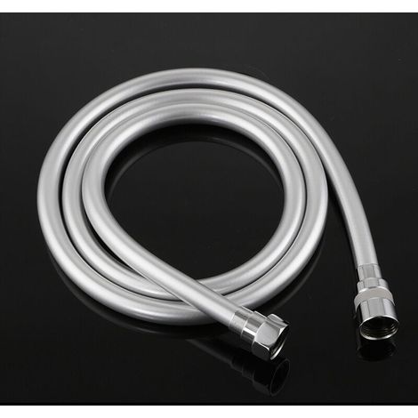 Flexible de douche anti-torsion, flexible de douche 2,0 M, PVC, gris argent. (1/4)