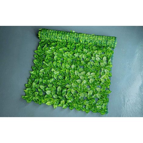 Écran de haie de lierre, écran de confidentialité avec feuilles artificielles Rouleau de panneaux pour la décoration extérieure de balcon de haie de jardin,0.5x3CM