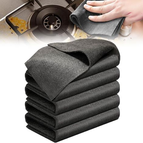 5 PCS 30×30cm Générique Chiffons Magique de Nettoyage, Microfibre sans Traces Torchon Cuisine Réutilisables Absorbant Polissage Chiffon pour Vitre