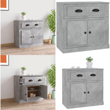 Sideboard Betongrau 70x35,5x67,5 cm Holzwerkstoff - Schreibtisch - Wohnzimmermöbel - Sideboard - Regal - Grau - Home & Living (1/5)