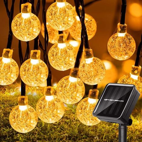 Guirlande Lumineuses Solaires Exterieur, Poerpig 12M 100 LED Guirlande Lumineuse Solaire Étanche, 8 modes d’éclairage Guirlande Solaire Exterieur pour Décoration Maison Jardin Fête Patio (Blanc chaud) (1/5)