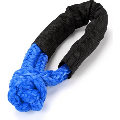 Accessoires de modification automobile : corde de remorquage à manille souple 17 tonnes, peut remplacer la corde à nœud de crochet de remorquage en acier au carbone - voir détails - bleu (1 pièce) (1/3)