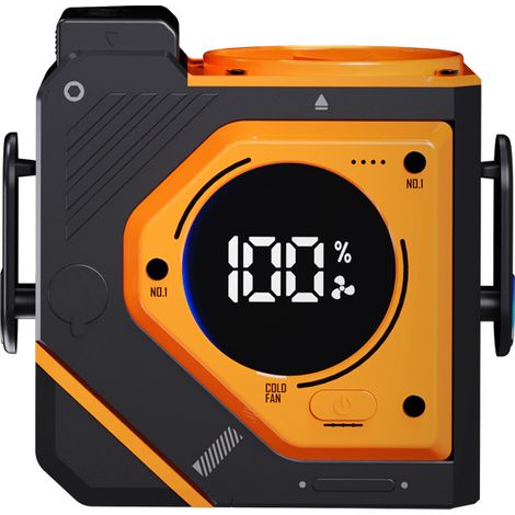 (Orange) Ventilateur de ceinture 9800mAh, peut être porté à la taille/au cou, ventilateur rechargeable portable. (1/5)
