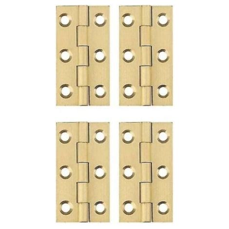4 pcs Charnière en cuivre - Mini charnières pliantes Charnière Home Hardware Cabinet Tiroir Charnière Charnières de porte, Doré (1/4)