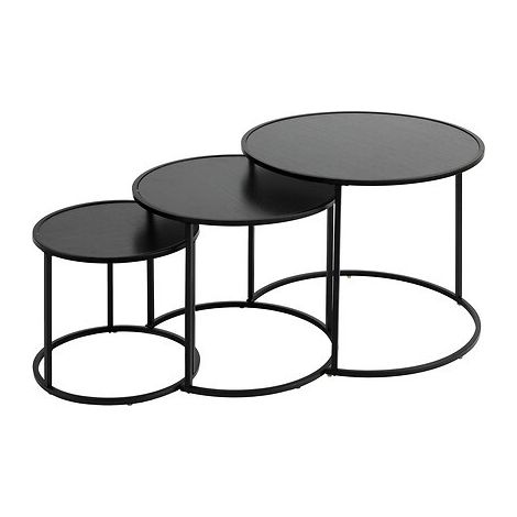 Set di 3 tavolini noan neri l54 45 35cm - Atmosphera créateur d'intérieur (1/5)