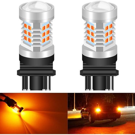 3155 3157 3157A 3457A Jeu de puces 2835 extrêmement Lumineuses avec Puissance élevée et projecteur Jaune pour projecteur pour Feux Clignotants (Pack de 2) (1/5)
