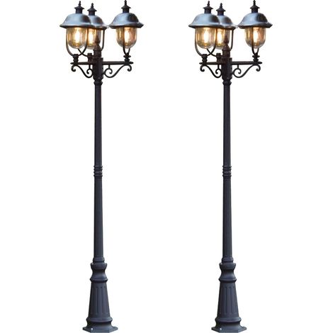 2er-Set Gartenlaterne PARMA, Edelstahl Lampendach, 3 x E27, IP43 (1/5)