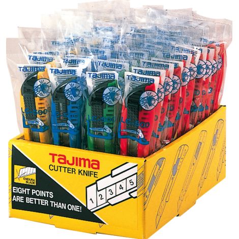 TAJIMA Automatik - Cutter 18 mm 3 Klingen, 4-farbig, 40 Stk. im Display