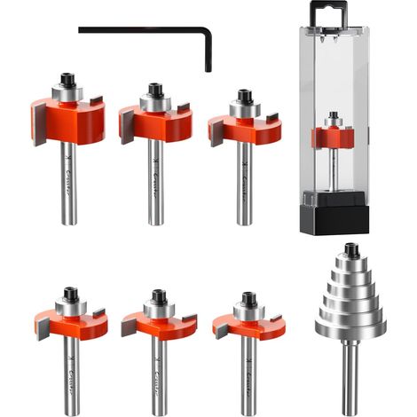 Ensemble de 6 broderies avec une barre transversale de 6 rouges - broderie avec pointes carburateurs 6,35 mm (1/4") - 6,35 mm (1/4"), 7,94 mm (5/16"), 9,52 mm (3/8"), 12,7 mm (1/2"), 4,76 mm (3/16") e (1/5)