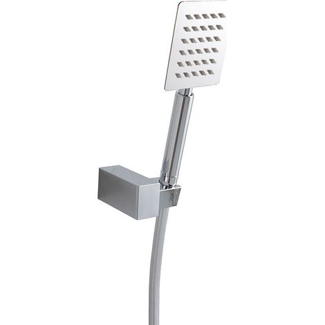 Kit doccia 3pz supporto a muro e doccetta estraibile in abs cromato