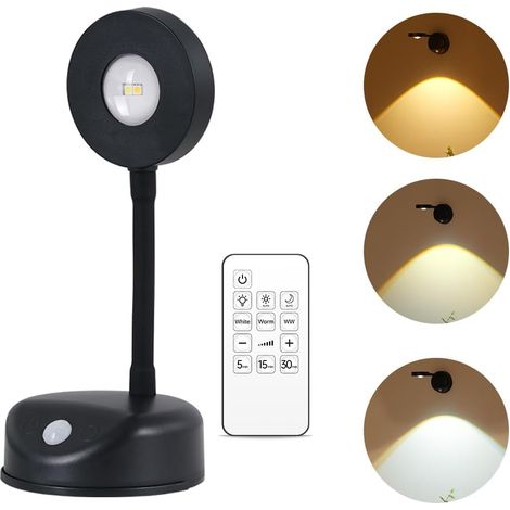 Applique Murale Interieure, Lampe Murale à Capteur LED, Applique Murale Rechargeable USB, 3 Modes d'éclairage 3 Températures, Télécommande Minuterie (1/5)