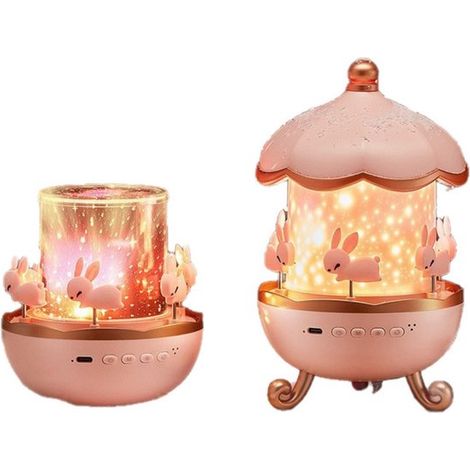 Longziming - Veilleuse Licorne - Lampe de nuit - Lampe projecteur - avec projecteur de ciel étoilé et musique - Lampe rechargeable pour enfants avec télécommande - Minuteur et rotation à 360° - Cadeau (1/5)
