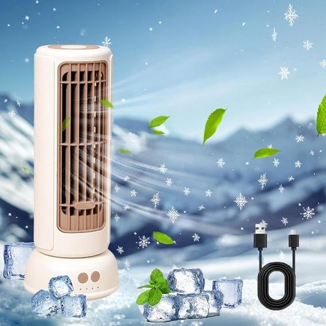 Ventilateur colonne sans pales - Batterie 3000 mAh - Violet - Rechargeable par USB - Trois vitesses - Ventilateur sur pied silencieux (1/5)