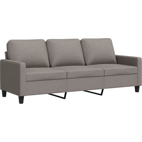 Divano a 3 Posti Sofa Tortora 180 cm in Tessuto (1/5)