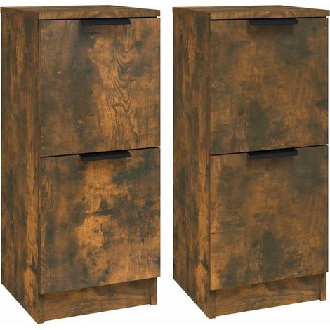 Maison Exclusive - Credenze 2 pz Rovere Fumo 30x30x70 cm in Legno Multistrato (1/5)