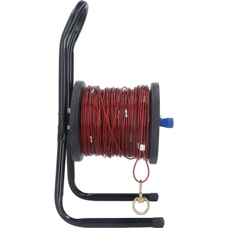 Corde de mesure en fil d'acier de 100 m, manuelle, gainée de caoutchouc, portable, pour levés topographiques de puits profonds ferroviaires (1/5)