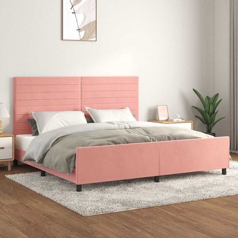 vidaXL Estructura cama sin colchón terciopelo rosa 200x200 cm (1/5)