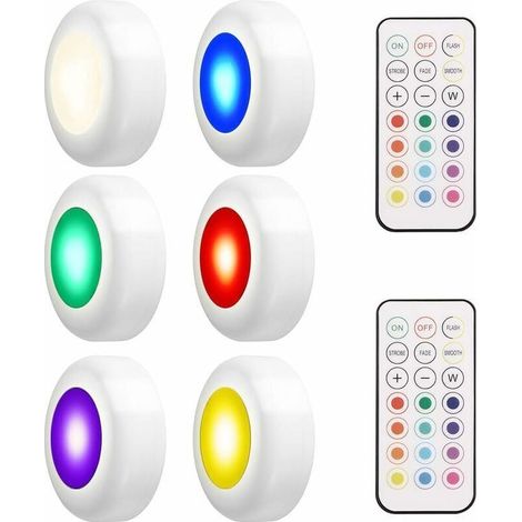 Lot de 6 lampes LED sans fil 18 W pour sous-meuble de cuisine, avec télécommande, étanches IP44 (1/4)