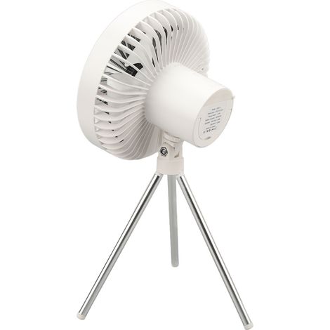 Ventilateur de table rechargeable USB, ventilateur de bureau avec minuterie et éclairage, volume réglable et trépied inclus. (1/5)