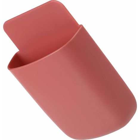Boîte de rangement murale sans perçage pour télécommande, support arrondi pour téléphone portable pour salon et chambre, rouge. (1/5)