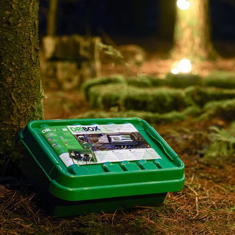 DriBox Medium Green Weatherproof Connection Box | Outdoor Plug Lights