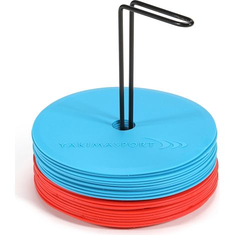 Marcatori per campi piani (tappetini di marcatura) - set da 20 pezzi blu e rossi