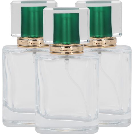 Flacon vaporisateur rechargeable 50ml en verre, distributeur pour parfums et cosmétiques vert (1/5)