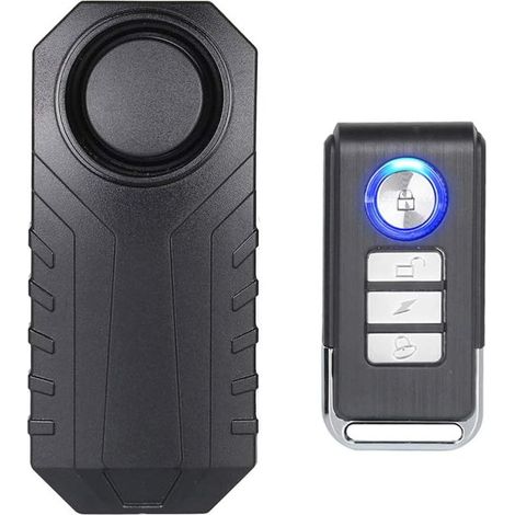 Bike Alarm, Wireless Anti-Theft Alarm for Doors and Windows of Bicycles, Motorcycles, Cars, Vehicles, 113dB Super Loud and Waterproof (Remote Control Included) (1/5)