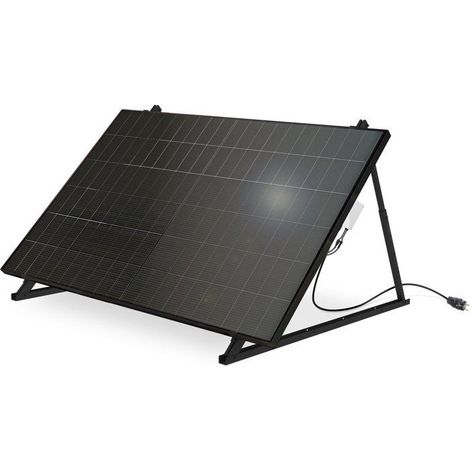 Mecafer – Kit solaire bifacial 500W mono N-type noir – Onduleur pure sinus MPPT – Connectivité WiFi SUB 1G – Montage plug and play (1/4)