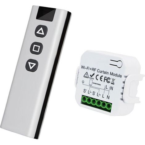 Kit de commande de volet roulant sans fil : Commande du moteur de volet roulant par télécommande RF + module récepteur, portée jusqu'à 100 m, interrupteur radio pour volets roulants, stores (1/5)