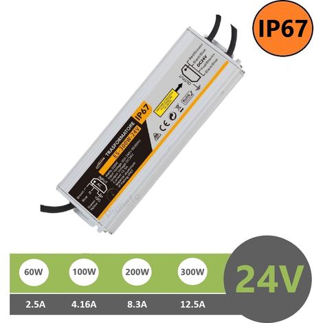 ALIMENTATORE TRASFORMATORE DA ESTERNO METALLICO STABILIZZATO SWITCHING IMPERMEABILE IP67 220V-24V 2.5A DA 60W (1/6)