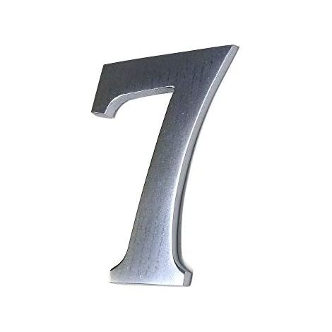 Numero 7 Nichel opaco 10 cm Fissaggio invisibile EDM