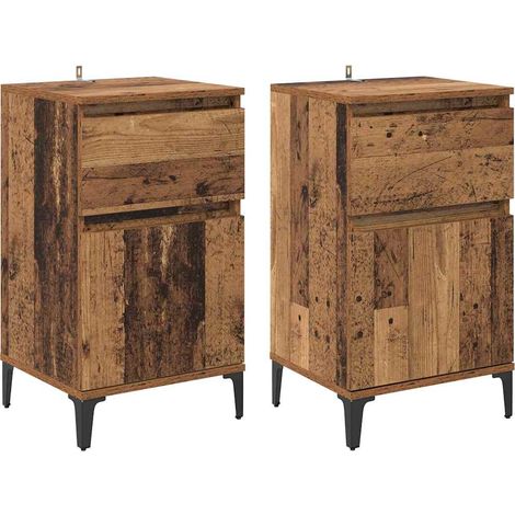 Maison Exclusive - Nachttisch 2 pcs Altholz 40 x 35 x 70 cm Holzw