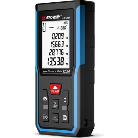Digital Laser Rangefinder, H-D100A 100, Length/Area/Volume/Pythagorean Theorem Measurement with LCD Backlight, IP54 DIY›Hand Tools and (1/4)