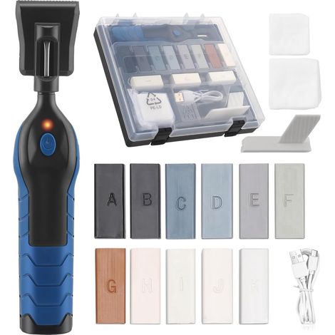 Laminate floor repair kit, ceramic tile repair kit with electric heating pen, furniture repair tool with 8 wax blocks