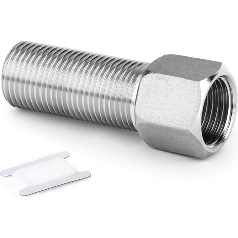 Stück Edelstahl-Rohrverschraubung 304, Sechskant-Verlängerungsadapter, 1/2" MBSP x FBSP, Länge 60 mm/2,36 Zoll, 1 Stück 70 mm (1/5)