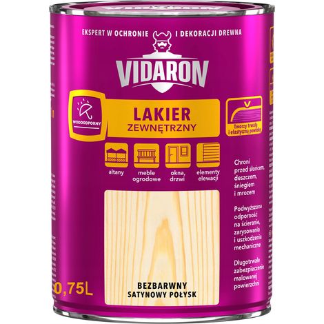 VIDARON Außenholzlack, farblos, seidenmatt, 0,75 l