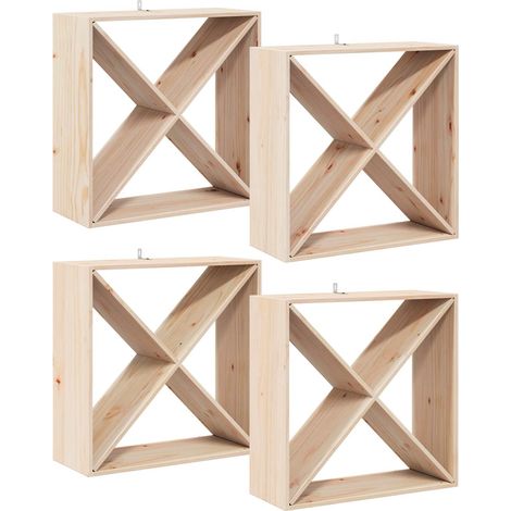 Maison Exclusive - Weinregal 4 pcs Natur 62 x 25 x 62 cm Massives