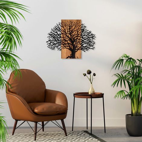 Décoration murale en métal et bois Arbre Modèle 3 (1/5)