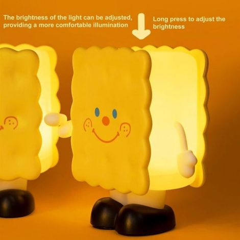 Lampe de Chevet - Veilleuse LED Rechargeable - Dimmable - Sans BPA - Jaune - 1200 mAh (1/4)