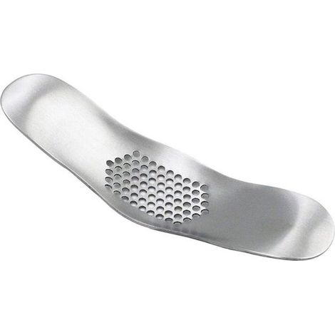 Knoblauchpresse – Knoblauchpresse mit Schwenkarm – Spülmaschinenfest – Silber – 3-teilig – Edelstahl (1/5)
